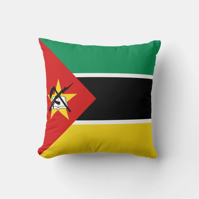 Oreiller avec drapeau du Mozambique (Recto)