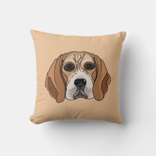 Oreiller avec illustration de chien Beagle