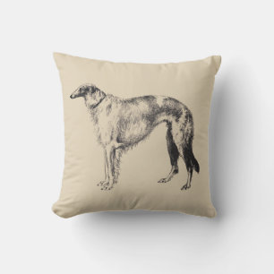 Oreiller avec impression vintage Borzoi Martynow
