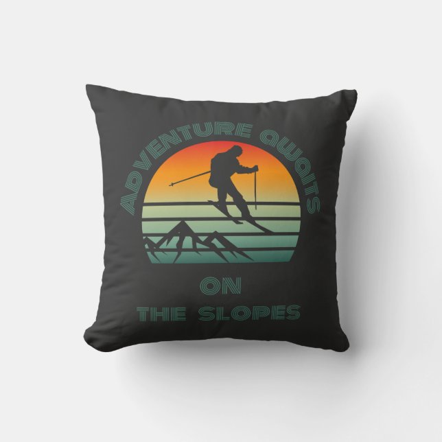 Oreiller avec motif de ski (Recto)