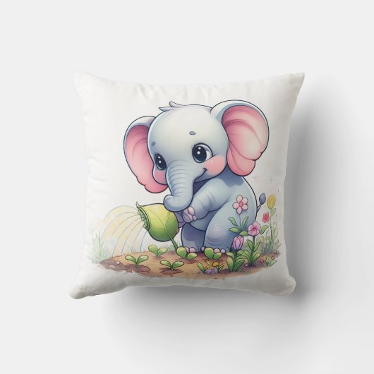 Oreiller avec motif éléphant mignon (Verso)