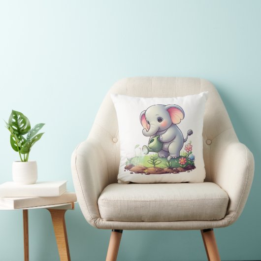 Oreiller avec un design d'éléphant mignon (Chaise)