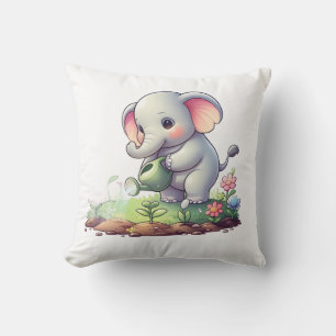 Oreiller avec un design d'éléphant mignon