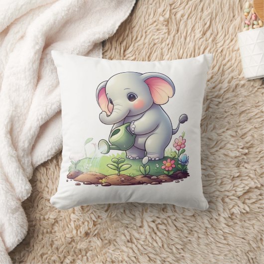 Oreiller avec un design éléphant mignon (Couverture)