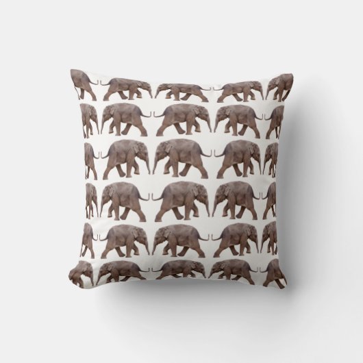 Oreiller Baby Elephant Frenzy (Blanc) (Recto)