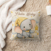 Oreiller bébé éléphant mignon coussin cadeau de nu (Couverture)