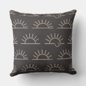 Oreiller Black Sun | Coussin Moderne à Jeter (Verso)