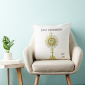 Oreiller blanc de première communion 20".  20” (Chaise)