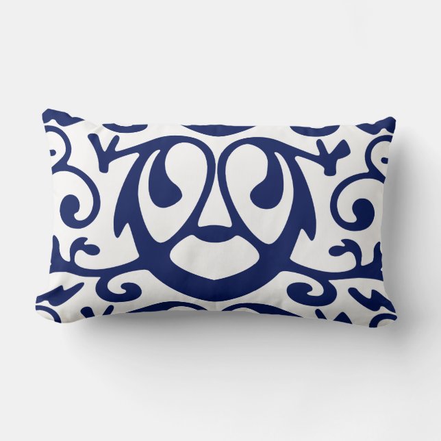 Oreiller bleu et blanc élégant de la marine (Recto)