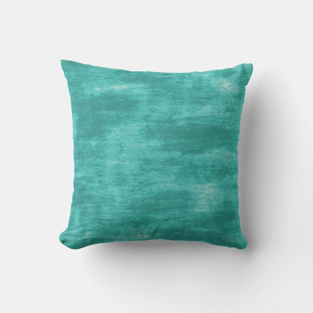Oreiller bohème texturé turquoise (Recto)