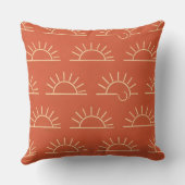Oreiller Boho Sun | Oreiller jeté orange (Verso)