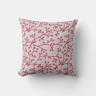 Oreiller Branches Rouges Floraison d'Hiver