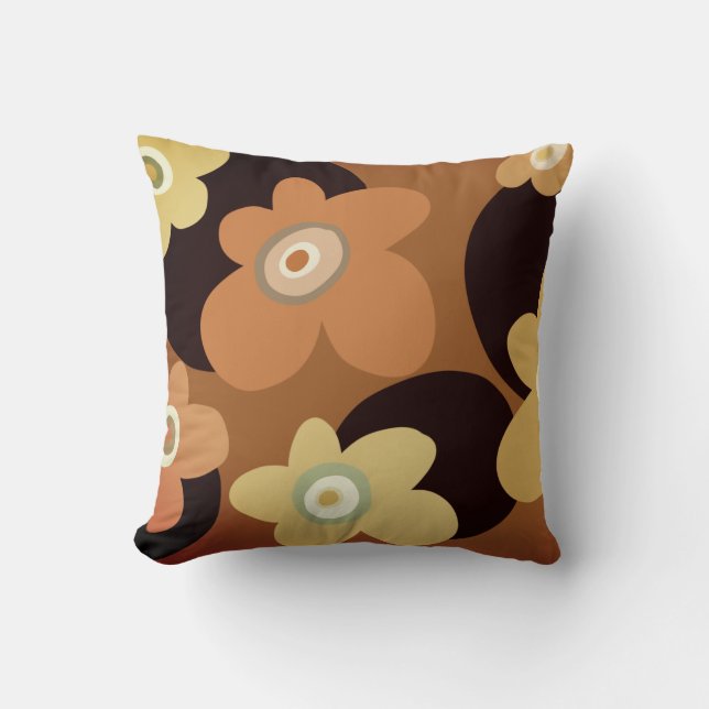 oreiller Brown à lancer floral (Recto)