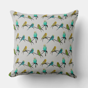 Oreiller Budgie Frenzy (Gris Clair)