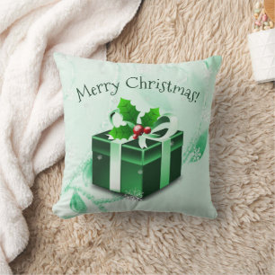 Oreiller cadeau de Noël vert