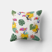 Oreiller carré cluster tropical toucan (Verso)