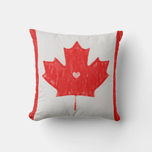 Oreiller carré du drapeau du Canada