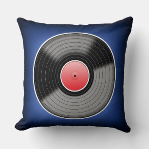 Oreiller carré en vinyle bleu fondu Vinyl Junkie