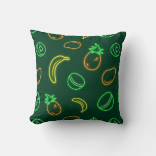 Oreiller carré jeté avec motif de fruits tropicaux