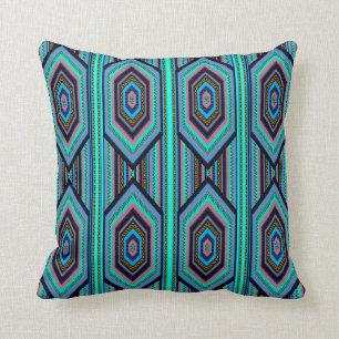 Oreiller Carré Mexicain Inca Rayure Colorée (1)