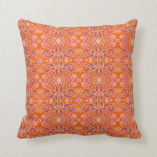 Oreiller Carré rose orange sud-asiatique