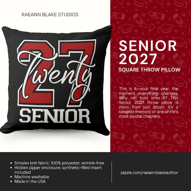 Oreiller carré Senior 2027 (Créateur téléchargé)