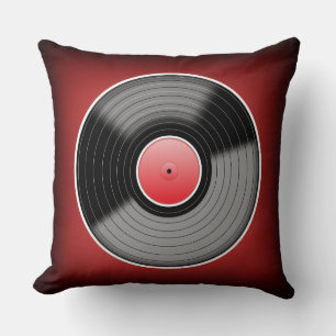 Oreiller carré Vinyl Junkie Red Fade