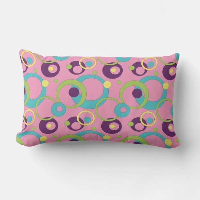 Oreiller Cercles Rose Funky (Recto)