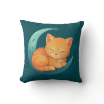 Oreiller Chat Douce Rêves sur la Lune