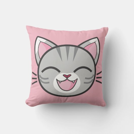 Oreiller chat heureux (Recto)