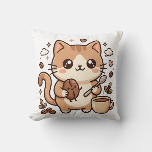 Oreiller Chat Kawaii - Amoureux de Cuillère Harico
