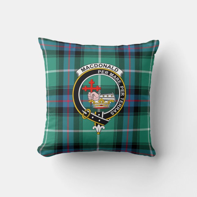 Oreiller Clan McLeod Tartan, Badge et devise (Recto)
