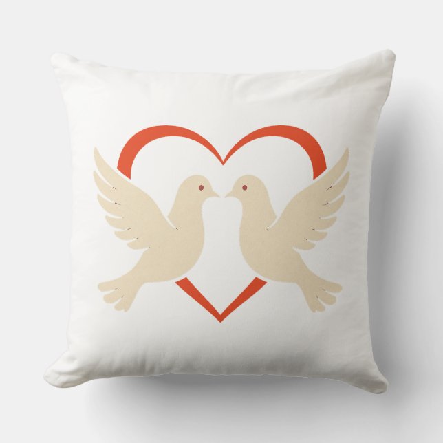 Oreiller Coeur - Amour & Paix Décor (Recto)