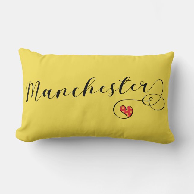 Oreiller Coeur de Manchester, Angleterre (Recto)