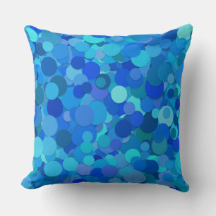 oreiller confetti point bleu