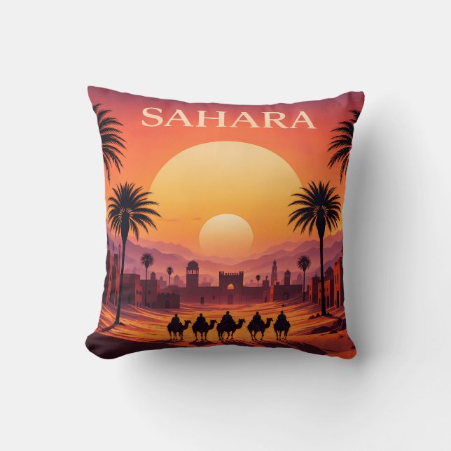 Oreiller Coucher de soleil du désert du Sahara (Recto)