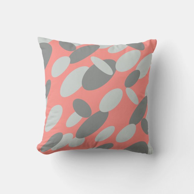 Oreiller Coussin à motifs ovales gris (Recto)