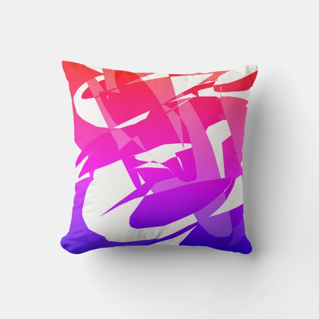 Oreiller Coussin Motif Abstrait Rose Violet Funky (Recto)