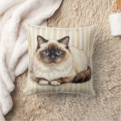 Oreiller d'accent de chat Birman à l'aquarelle (Couverture)