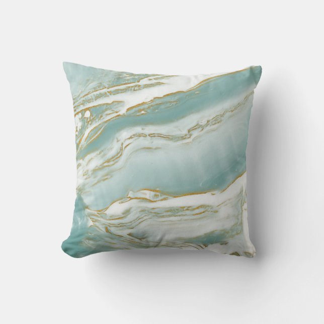 Oreiller d'accent en marbre - Turquoise / Sarcelle (Recto)