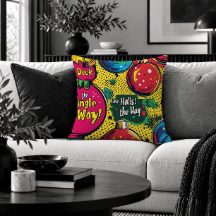Oreiller d'accent Pop Art avec boules de Noël enjo