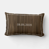 Oreiller d'accentuation avec noms de couple en boi (Verso)