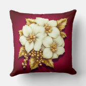 Oreiller d'anniversaire à fleurs d'hiver (Verso)