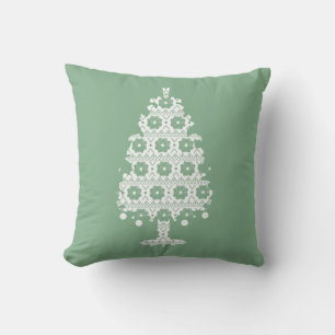 Oreiller d'arbre de Noël en tricot d'hiver