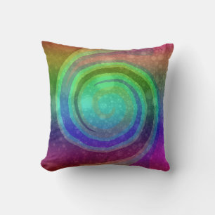 Oreiller d'art abstrait tourbillon arc-en-ciel col