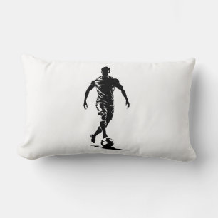 Oreiller d'art silhouette de joueur de football mi