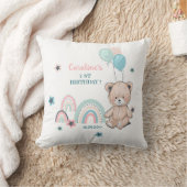 Oreiller de 1er anniversaire avec ours en peluche  (Couverture)