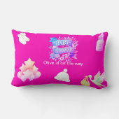 Oreiller de baby shower de fille (Verso)