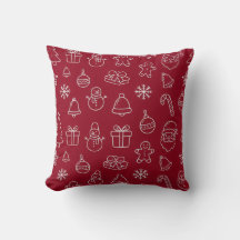 oreiller de célébration de Noël à motif rouge