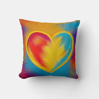 Oreiller de coeur coloré Union